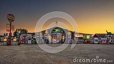 Bob's Gasoline Alley on historic route 66 in Missouri Editorial Stock Photo