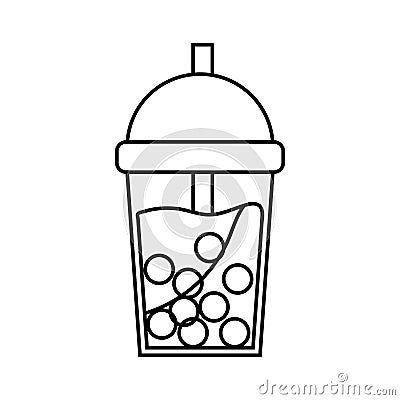 Boba drink icon design template vector isolated illustration Vector Illustration