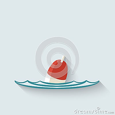 Bobber fishing background Vector Illustration