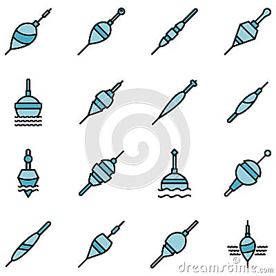 Bobber icons set vector flat Vector Illustration