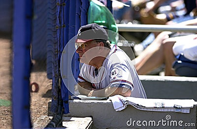 Bobby Cox Manager for the Atlanta Braves. Editorial Stock Photo