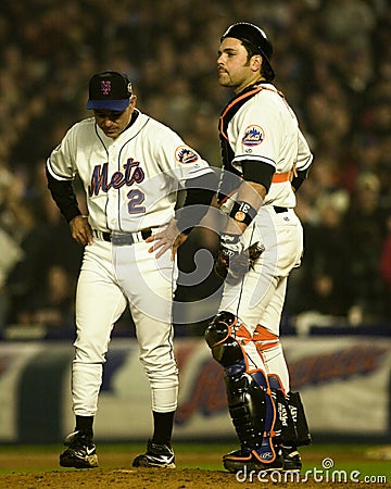 Bobby Valentine and Mike Piazza Editorial Stock Photo