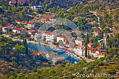 Bobovisca Na Moru village aerial view Stock Photo