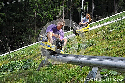 On the bobsled run Stock Photo