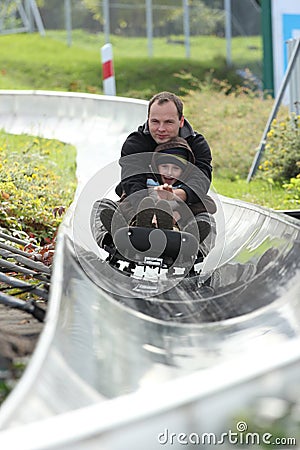 On the bobsled run Stock Photo