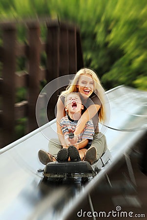 On the bobsled run Stock Photo