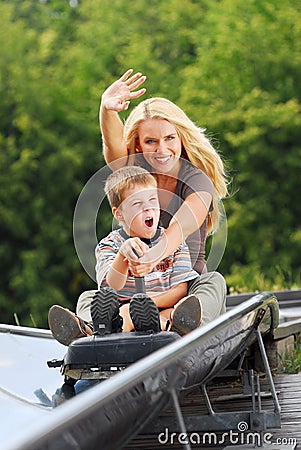 On the bobsled run Stock Photo