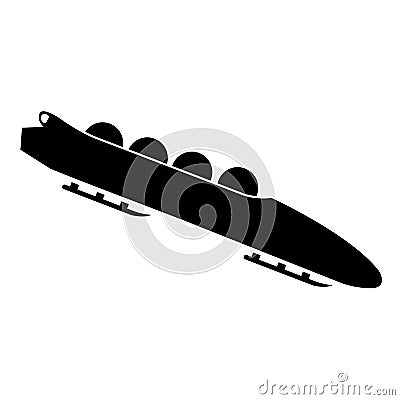 Bobsled. Teams of 4. Icon on white background Vector Illustration