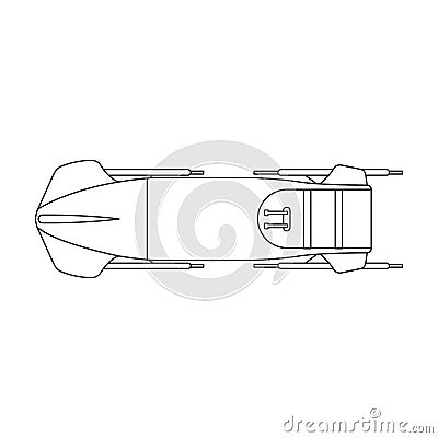 Bobsled vector outline icon. Vector illustration bobsleigh on white background. Isolated outline illustration icon of Vector Illustration