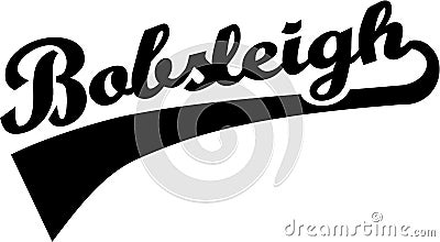 Bobsleigh Retro word Vector Illustration