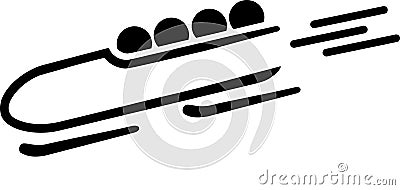 Bobsleigh Speed Icon Vector Illustration