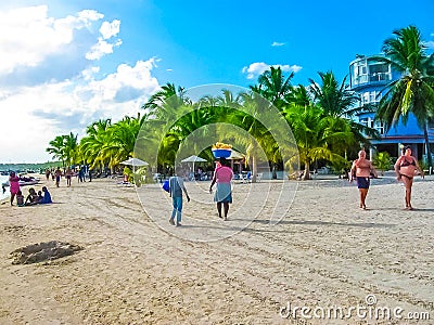 Boca Chica, Dominican Republic - February 12, 2013: Dominican Republic. Boca Chica. Beach, summer, sun, sea Editorial Stock Photo