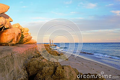 Boca Raton Inlet at Sunset Stock Photo