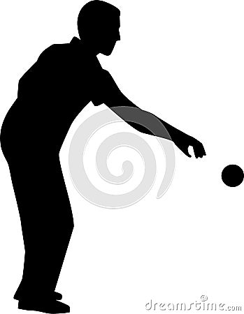 Bocce Player Silhouette Vector Illustration