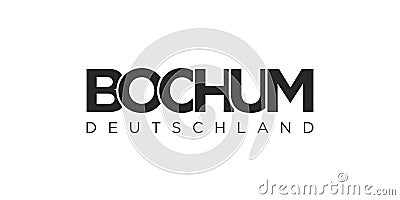 Bochum Deutschland, modern and creative vector illustration design featuring the city of Germany for travel banners, posters, and Vector Illustration