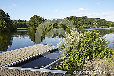 Bochum (Germany) - River Ruhr underneath the Castle Blankenstein Stock Photo