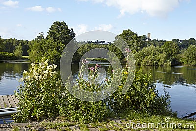 Bochum (Germany) - River Ruhr underneath the Castle Blankenstein Stock Photo