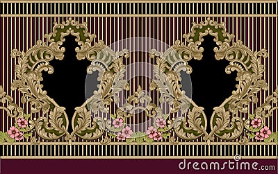 Boder textile design print red combinatin Stock Photo