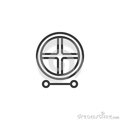 Bodhran drum line icon Vector Illustration