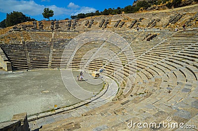 Bodrum Antique Theatre , Halikarnassos ancient city in Turkey. Bodrum landmarks. Stock Photo