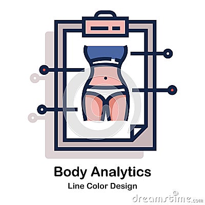 Body analytics Line Color Vector Illustration