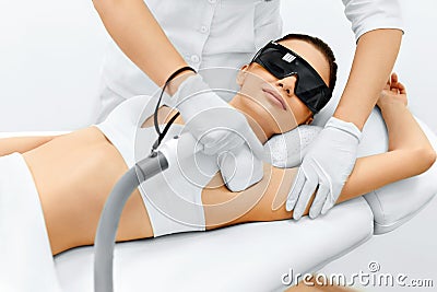 Body Care. Laser Hair Removal. Epilation Treatment. Smooth Skin. Stock Photo