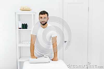 Body Care. Masseur In Spa Salon. Physical Therapist. Massage The Stock Photo