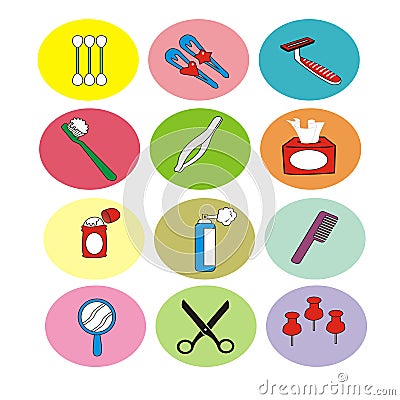 Body care tools icon set Stock Photo