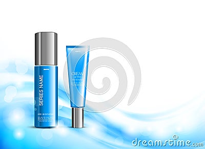 Body cream cosmetic ads template Vector Illustration