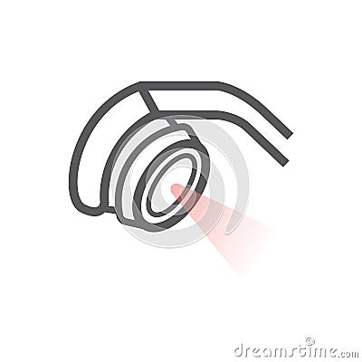 Body CT, CAT Scan. Line icon. Radiotherapy sign. Vector symbol for web graphic. Vector Illustration