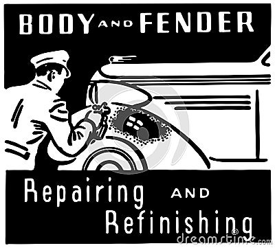 Body And Fender Repairing Stock Photo