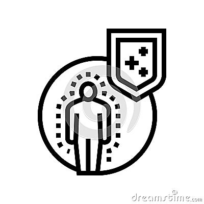 body immunity defense line icon vector illustration Vector Illustration