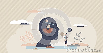 Body inner balance and good health tiny person vector illustration concept Vector Illustration