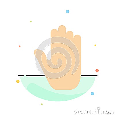 Body Language, Gestures, Hand, Interface, Abstract Flat Color Icon Template Vector Illustration