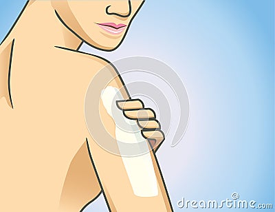 Body lotion on arm Vector Illustration