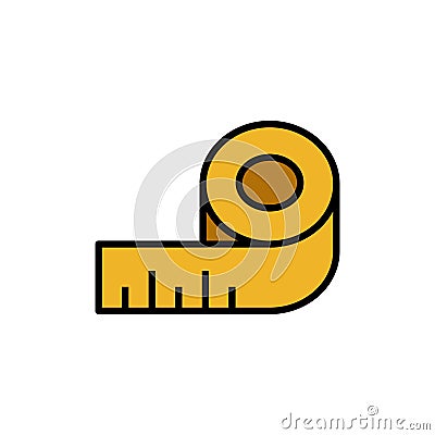 Body measuring tape icon. sewing ruler gauge symbol. simple graphic Stock Photo