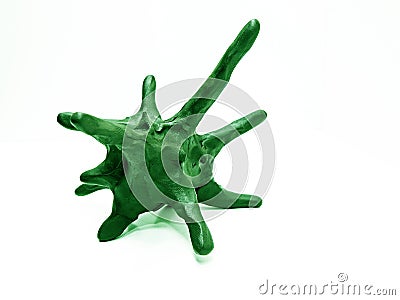 Body of micro bacterium made from plasticine Stock Photo