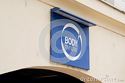 Body minute brand logo sign text on store beauty salon shop for girls women Editorial Stock Photo