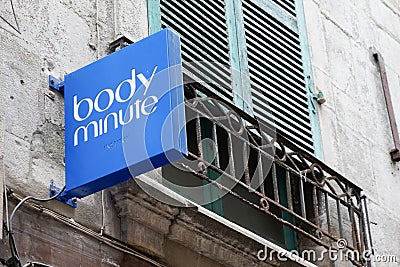 Body minute logo brand and text sign on facade nail beauty salon boutique for women Editorial Stock Photo