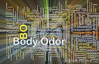 Body odor background concept glowing Cartoon Illustration