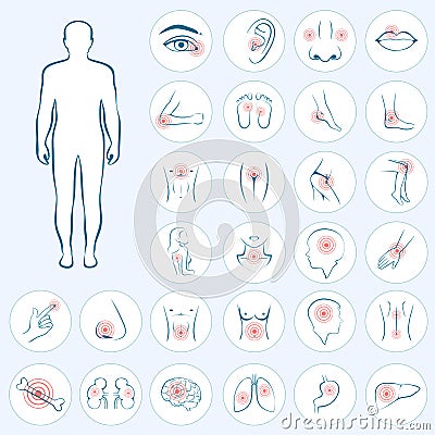 Body pain, Vector Illustration