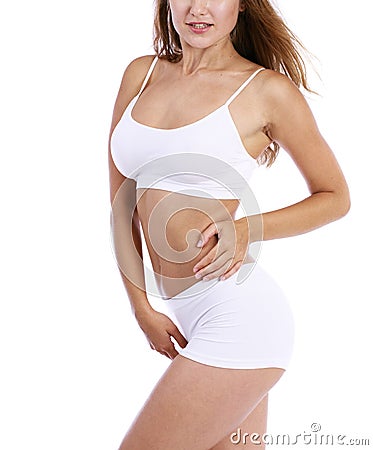 Body part white fitness underwear Stock Photo