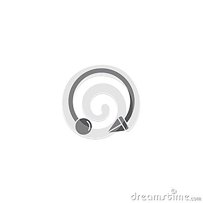 Body piercing vector icon symbol isolated on white background Vector Illustration