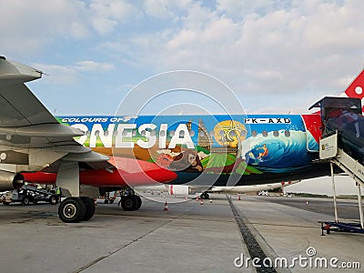 Body of plane Indonesia AirAsia Editorial Stock Photo