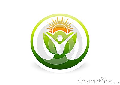 Body, plant, health, botany, natural, ecology, logo, icon, symbol Vector Illustration