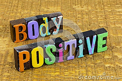 Body positive attitude love yourself happy healthy confidence Stock Photo