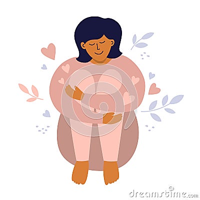 Body positive, self care or love yourself illustration Vector Illustration