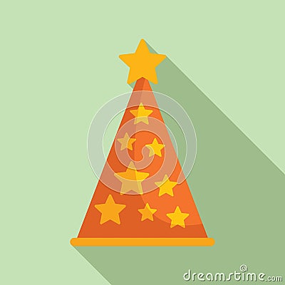 Body star party hat icon flat vector. Paper cone Vector Illustration