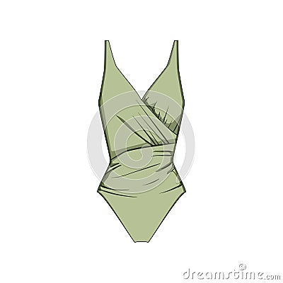 body swimsuit woman cartoon vector illustration Vector Illustration