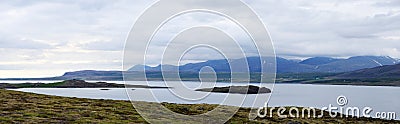 Panorama view across Hvalfjordur Iceland Stock Photo